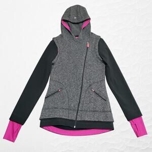 Sweaty Betty Fleece Knitted‎ Jacket Size S Womens Full Zip Hooded Athletic